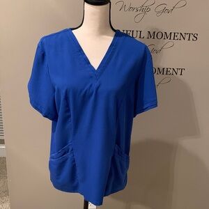 Urbane Women's Royal Blue V-Neck Royal Scrub Top